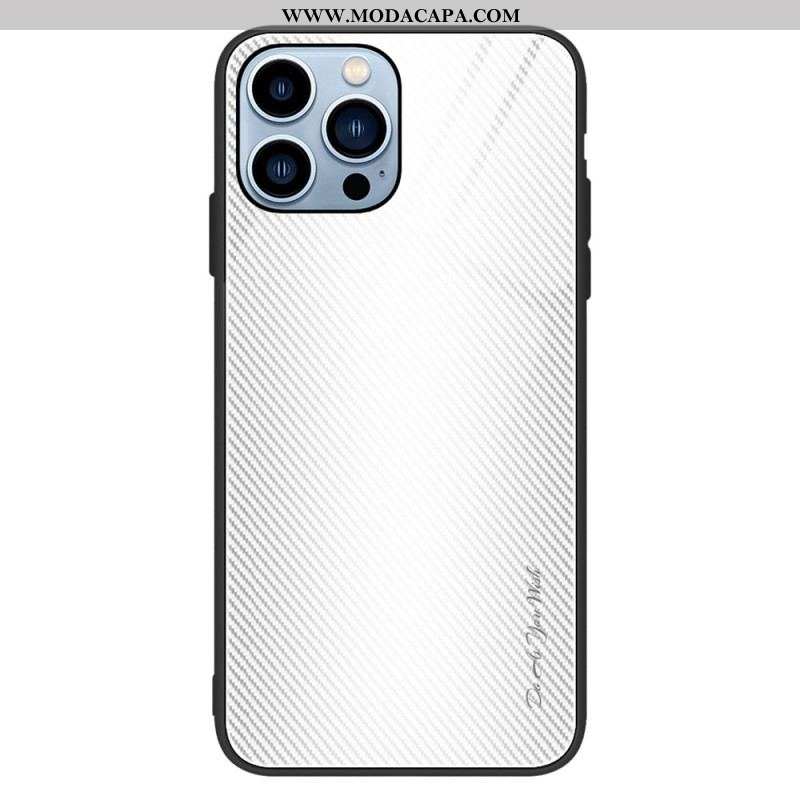 Capa De Celular Para iPhone 14 Pro Vidro Temperado De Fibra De Carbono Clássico