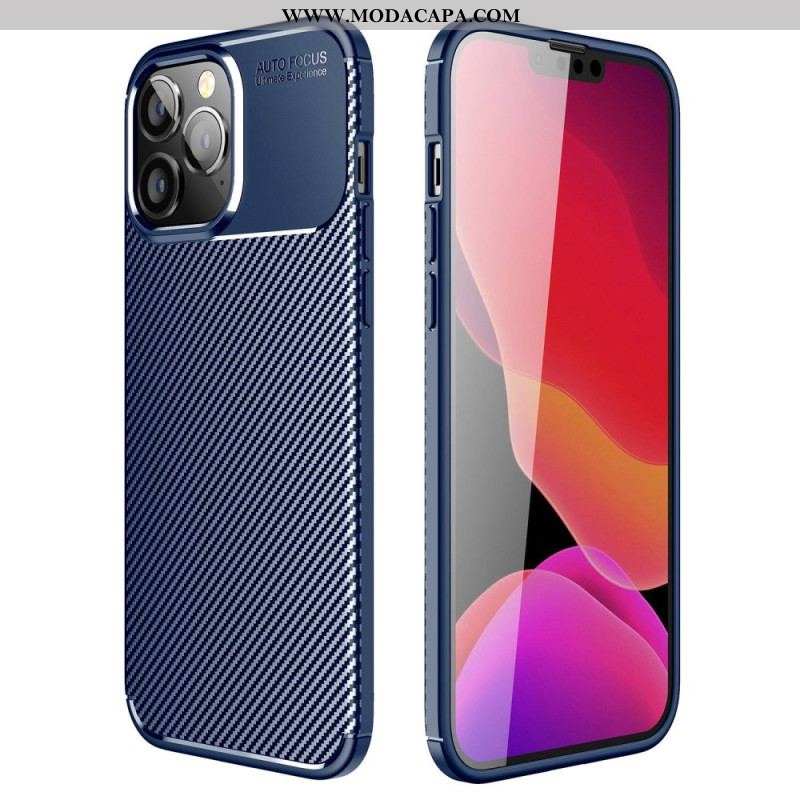 Capa Para iPhone 14 Pro Fibra De Carbono Flexível