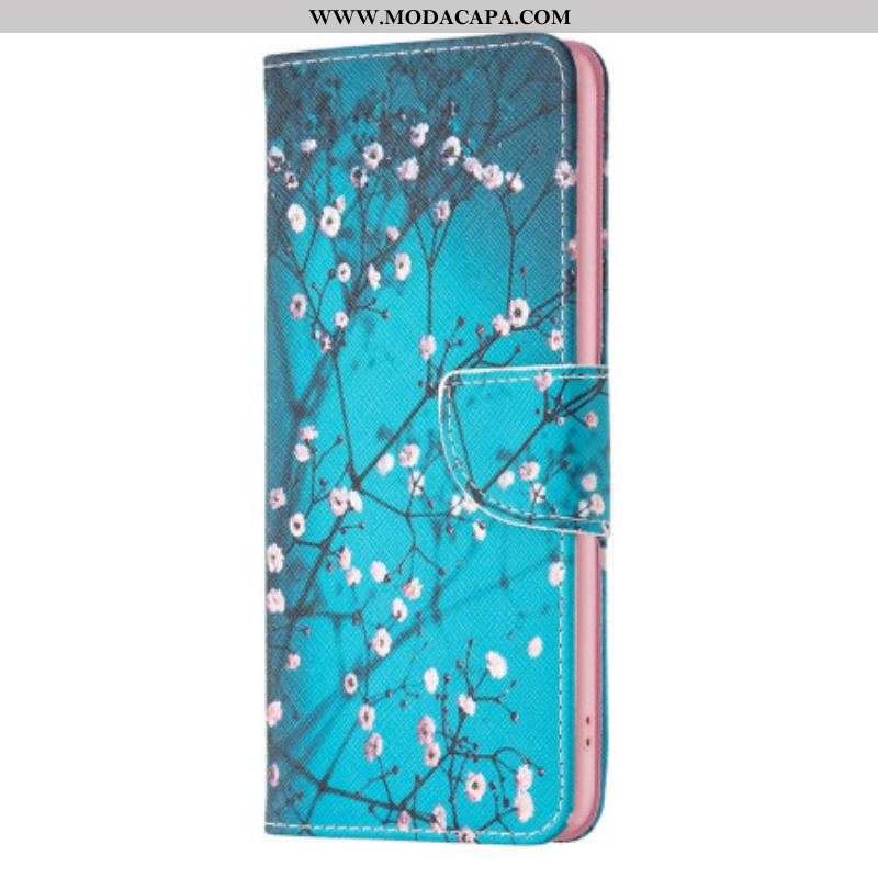 Capa Flip Para iPhone 14 Pro Ramos Floridos