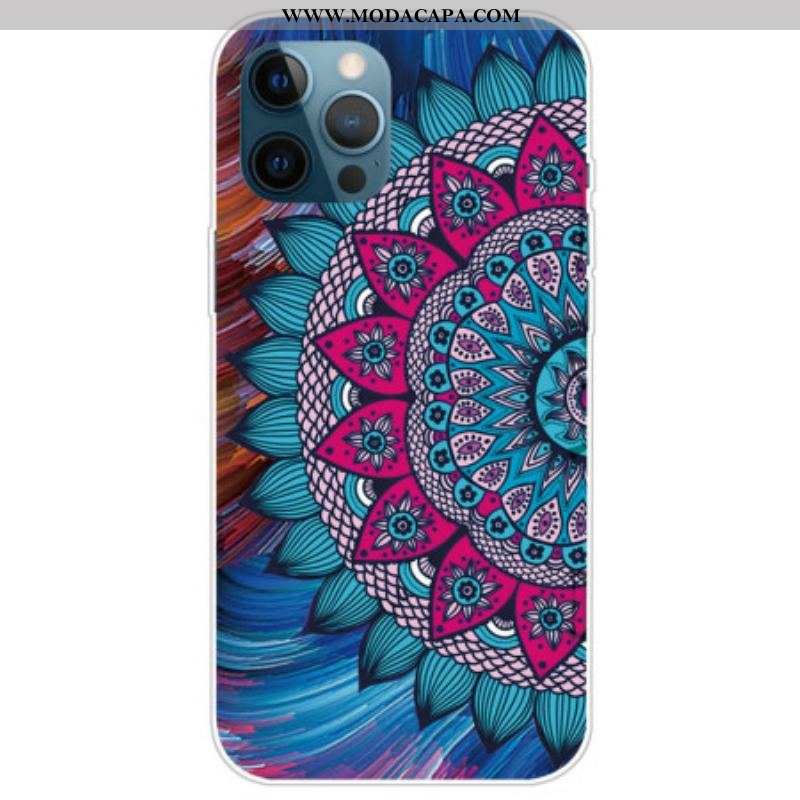 Capa Para iPhone 14 Pro Mandala Colorida