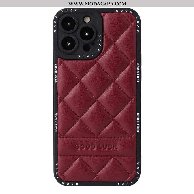 Capa Para iPhone 14 Pro Boa Sorte Acolchoado