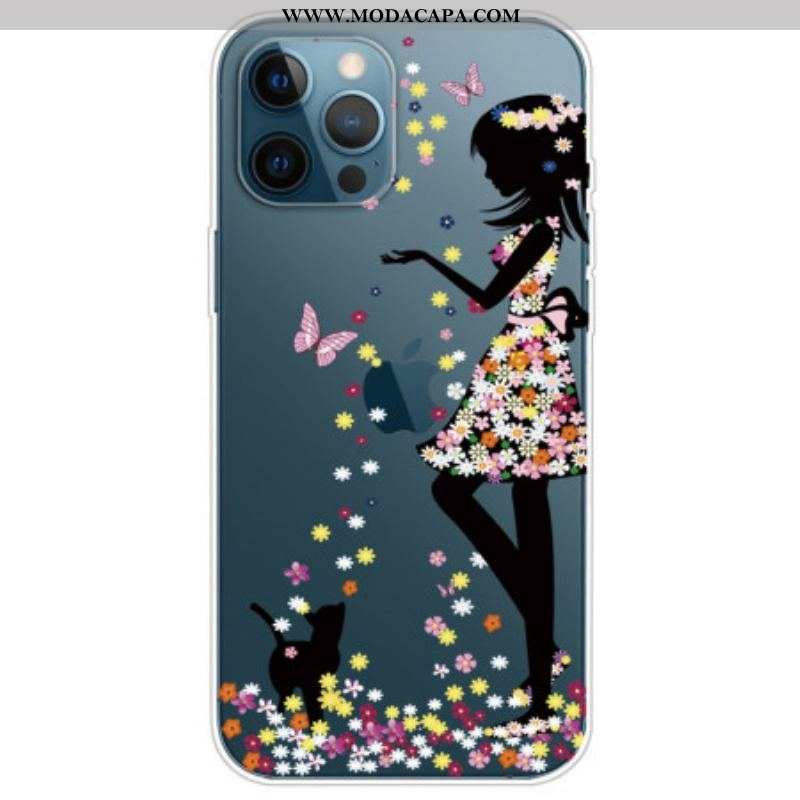 Capa Para iPhone 14 Pro Menina Transparente