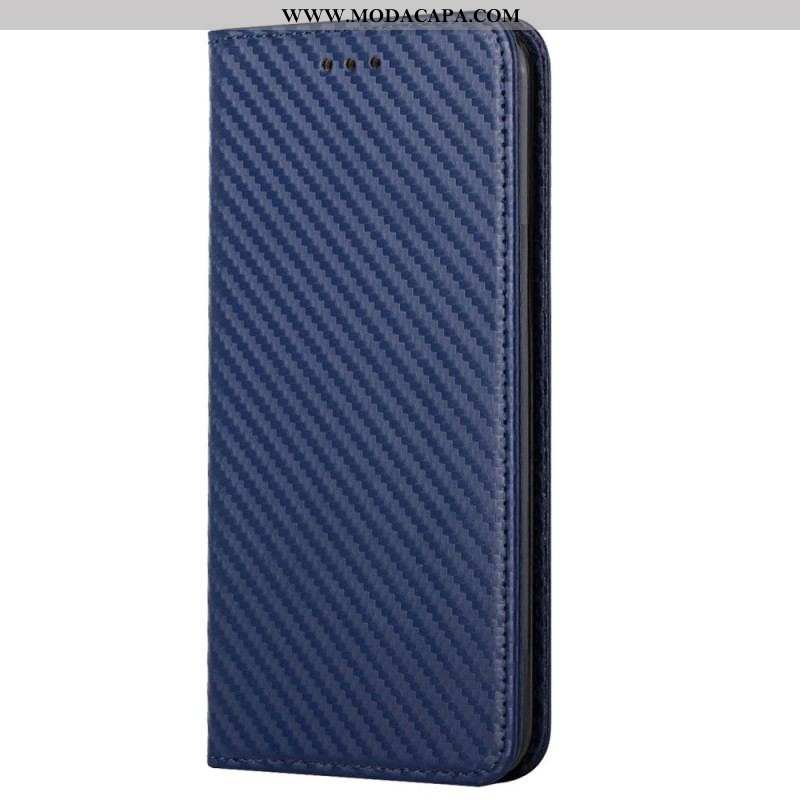 Capa De Celular Para iPhone 14 Pro De Cordão Flip Estilo Strappy Fibra De Carbono