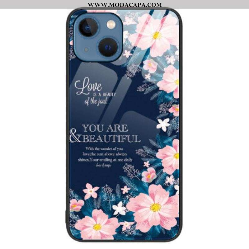 Capa De Celular Para iPhone 15 Plus Amo Flores Rosa