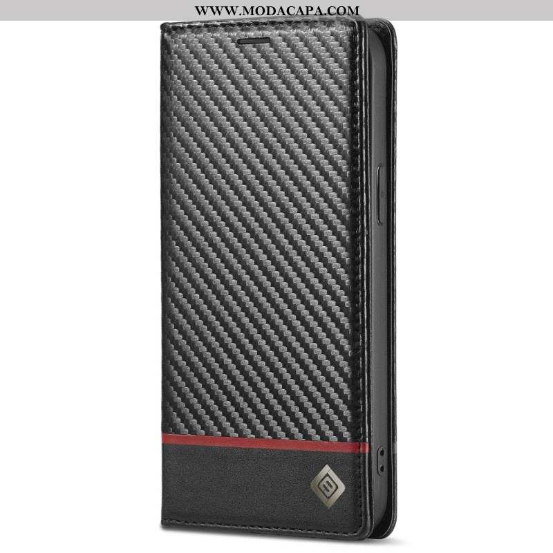 Capa De Celular Para iPhone 15 Plus Flip Fibra De Carbono Lc.imeeke