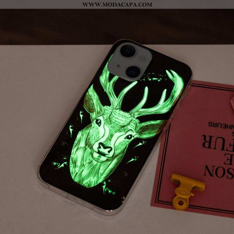Capa Para iPhone 15 Plus Cervo Fluorescente