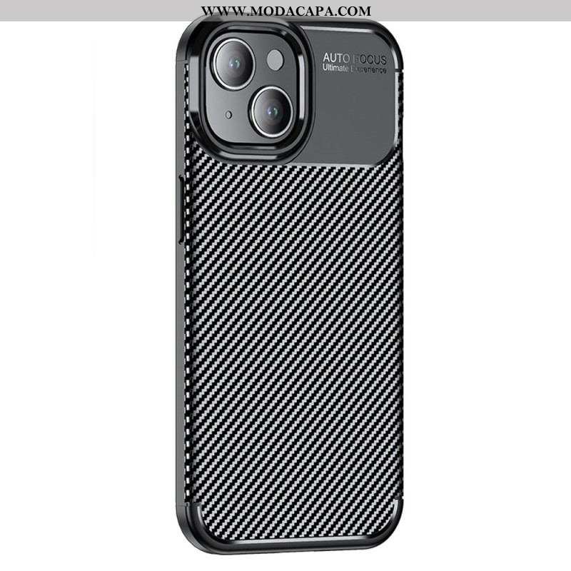 Capa Para iPhone 15 Plus Fibra De Textura De Carbono