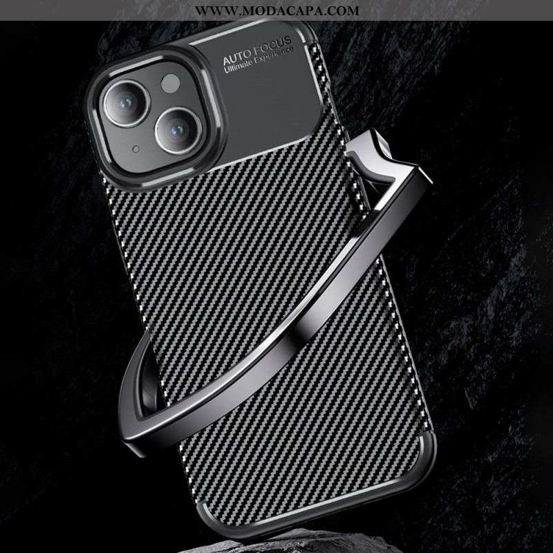 Capa Para iPhone 15 Plus Fibra De Textura De Carbono