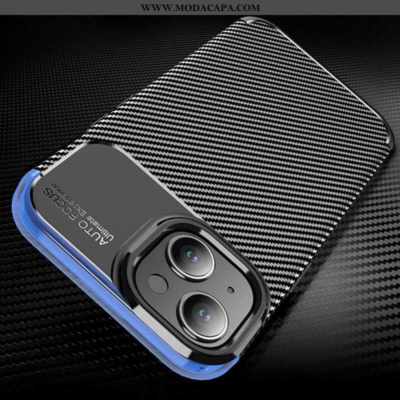 Capa Para iPhone 15 Plus Fibra De Textura De Carbono