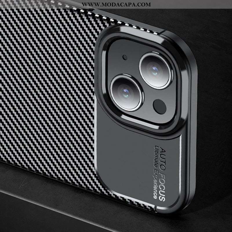 Capa Para iPhone 15 Plus Fibra De Textura De Carbono