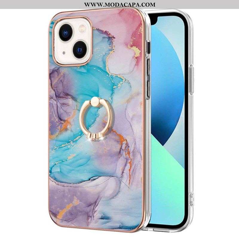 Capa Para iPhone 15 Plus Anel De Suporte De Mármore