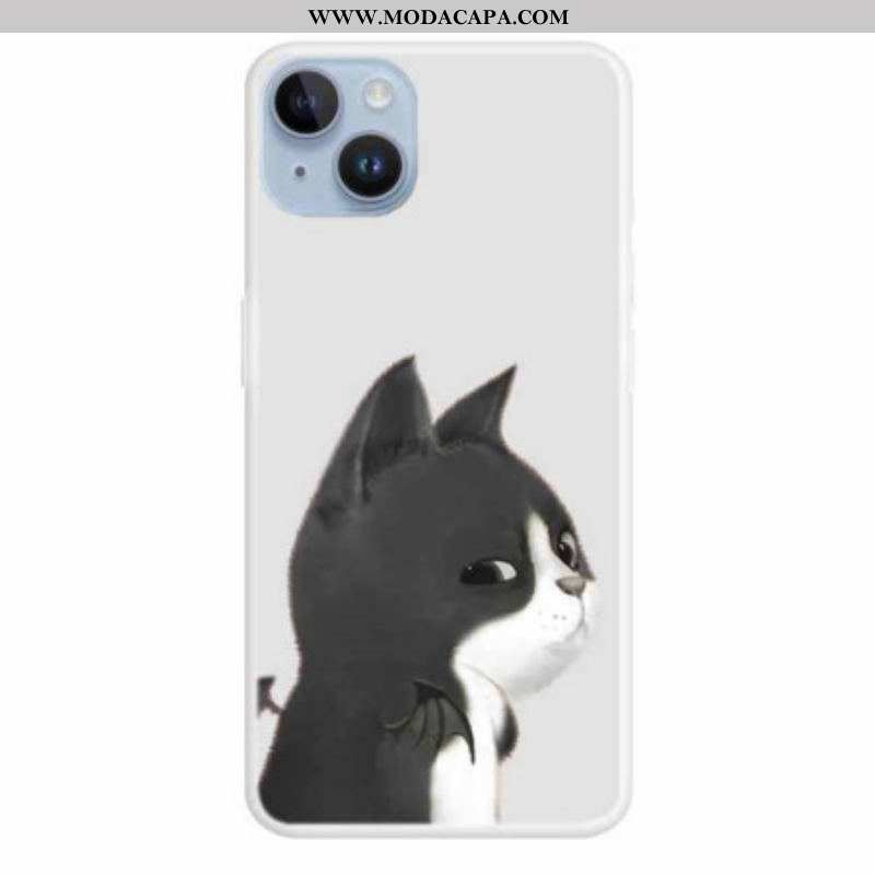 Capa Para iPhone 15 Plus Gato Diabo