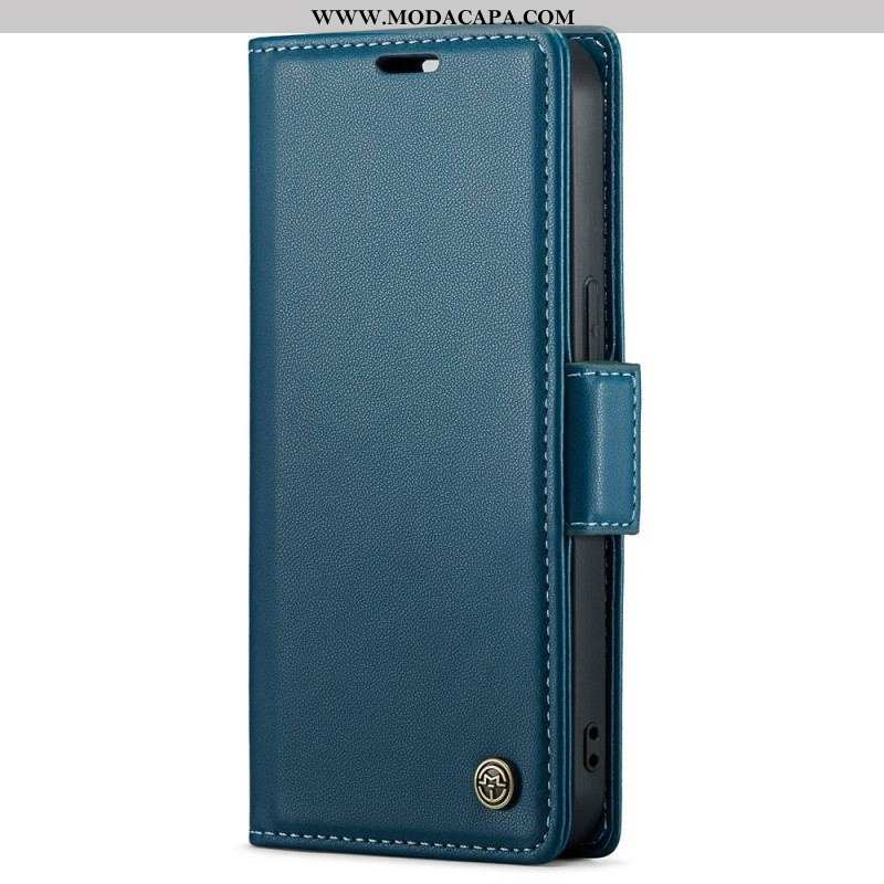 Capa De Couro Para iPhone 15 Plus Estilo Couro Caseme