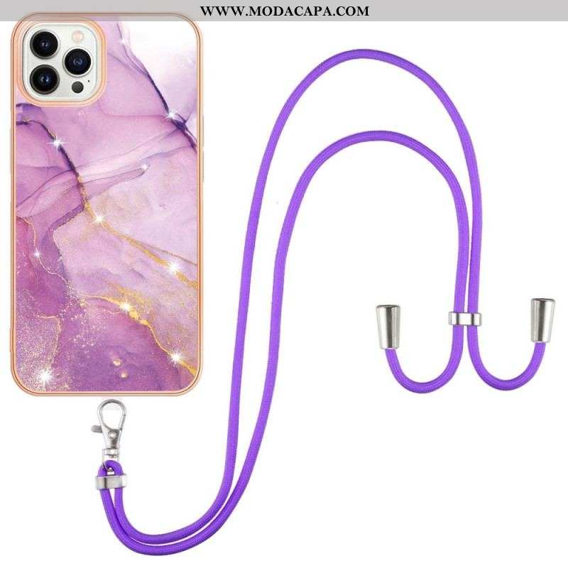 Capa Para iPhone 15 Pro Max De celular Cordão Marmorizado