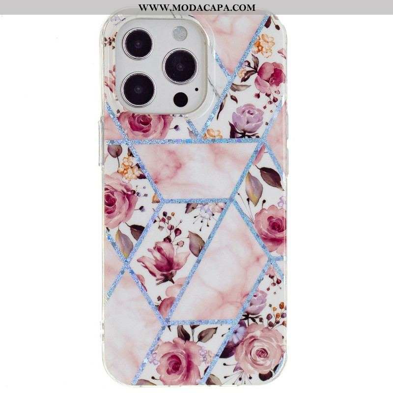 Capa Para iPhone 15 Pro Max Mármore Floral