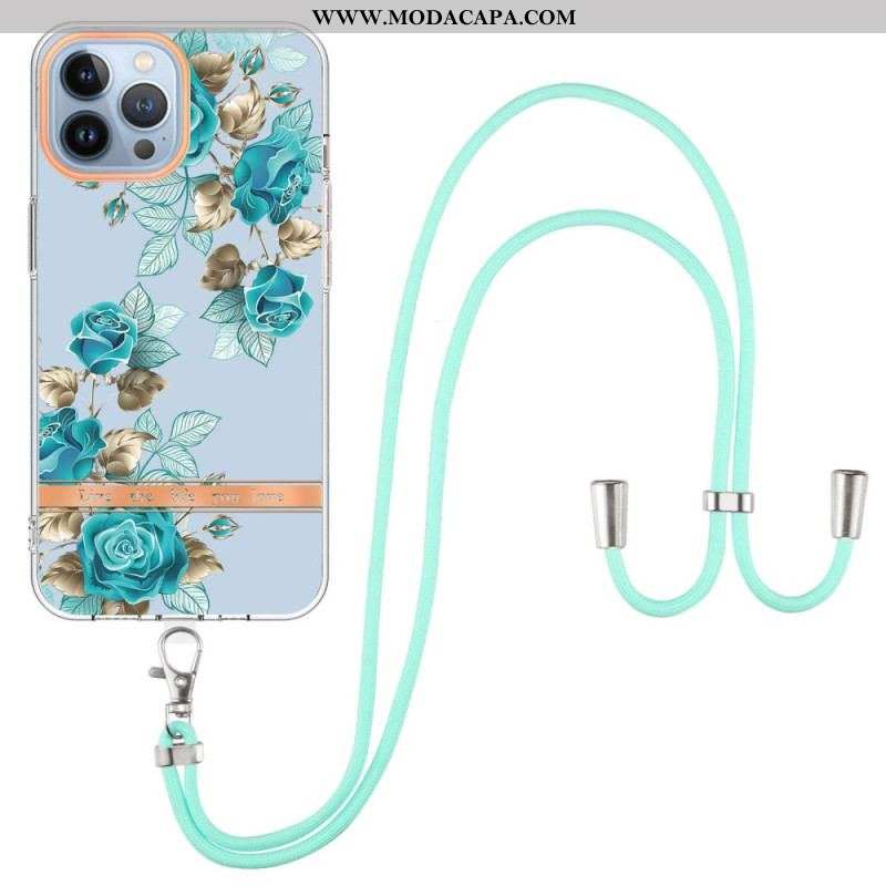 Capa Para iPhone 15 Pro Max De celular Cordão De Flores