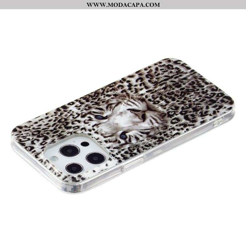 Capa Para iPhone 15 Pro Leopardo Fluorescente