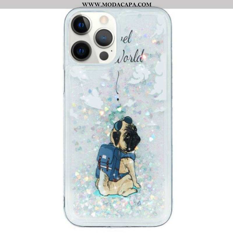 Capa Para iPhone 15 Pro Cachorro Brilhante