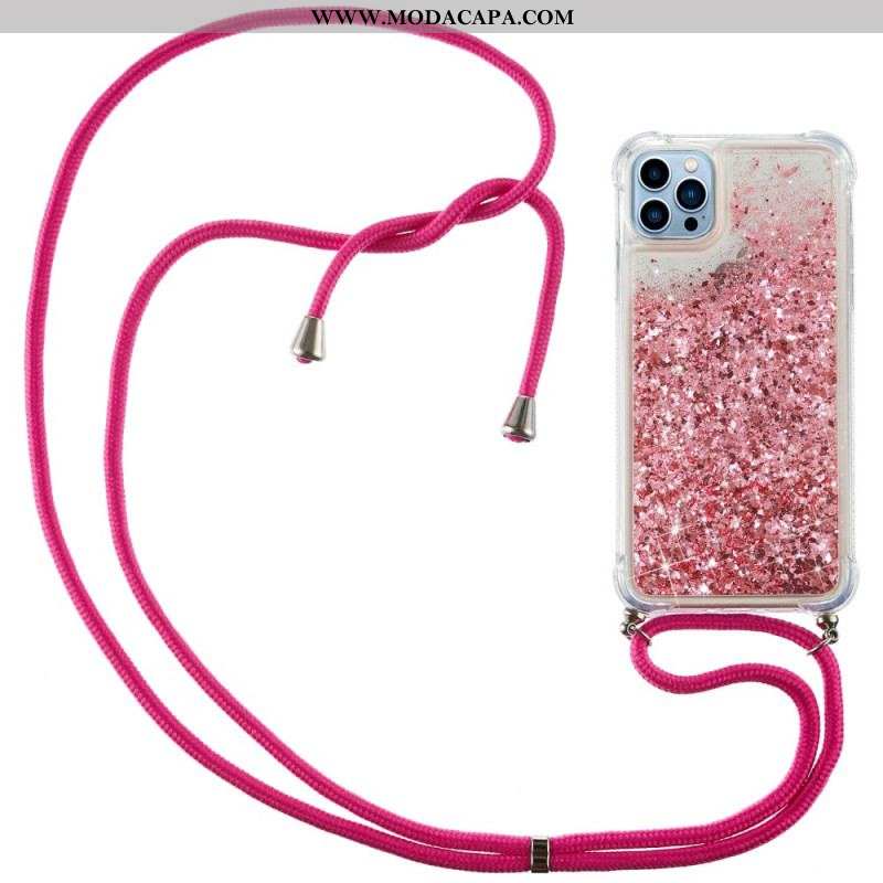 Capa Para iPhone 15 Pro De celular Cordão De Lantejoulas