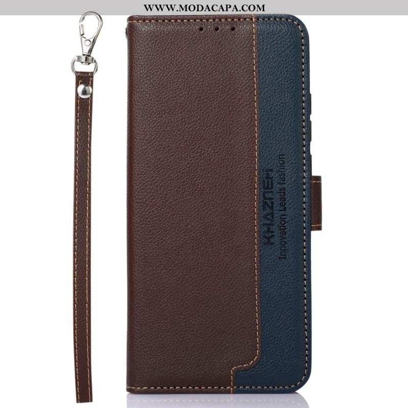 Capa Flip Para iPhone 15 Rfid Khazneh